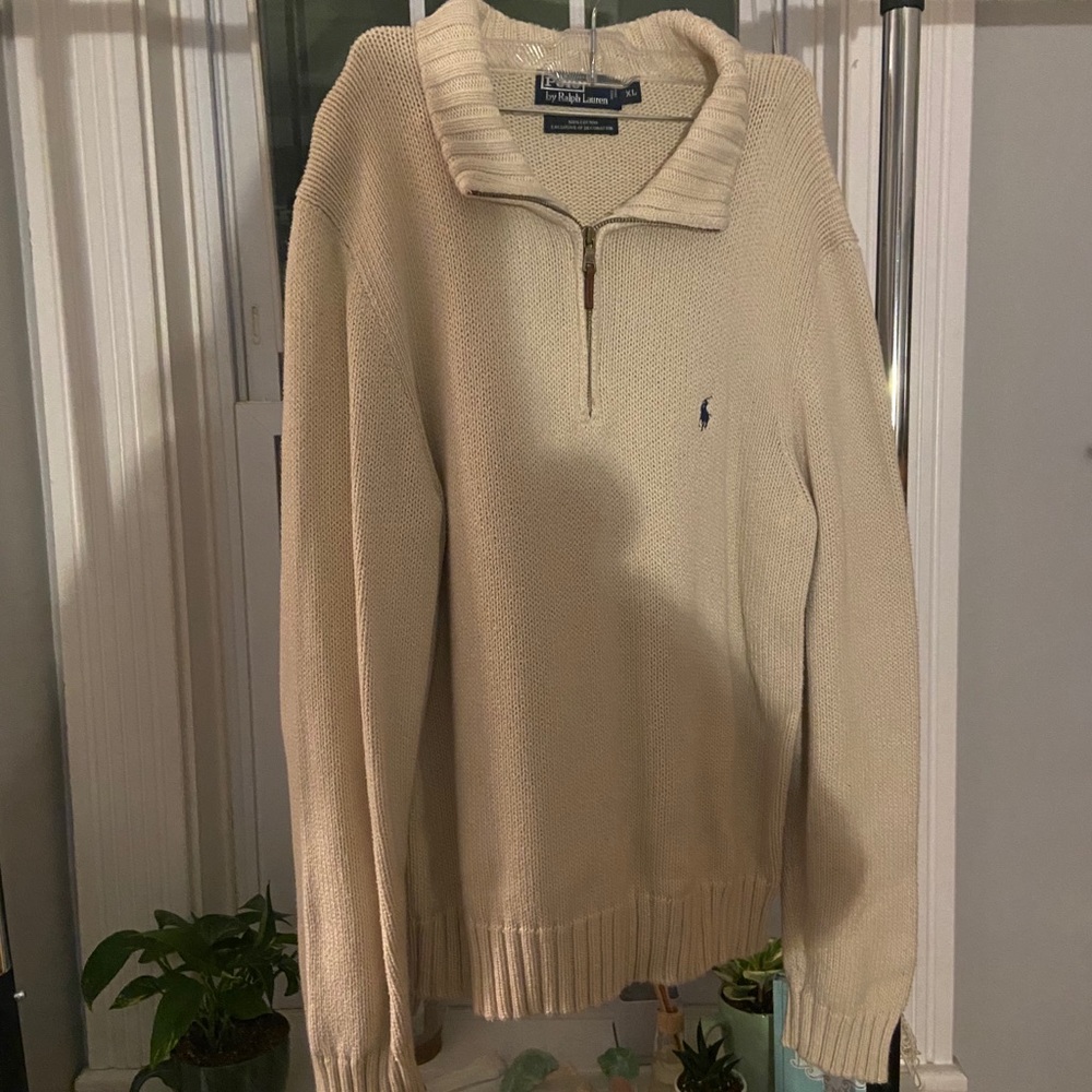 Off white Polo quarter zip sweater.